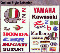 We can do any type of lettering or logos you want.  Just call for a quote.